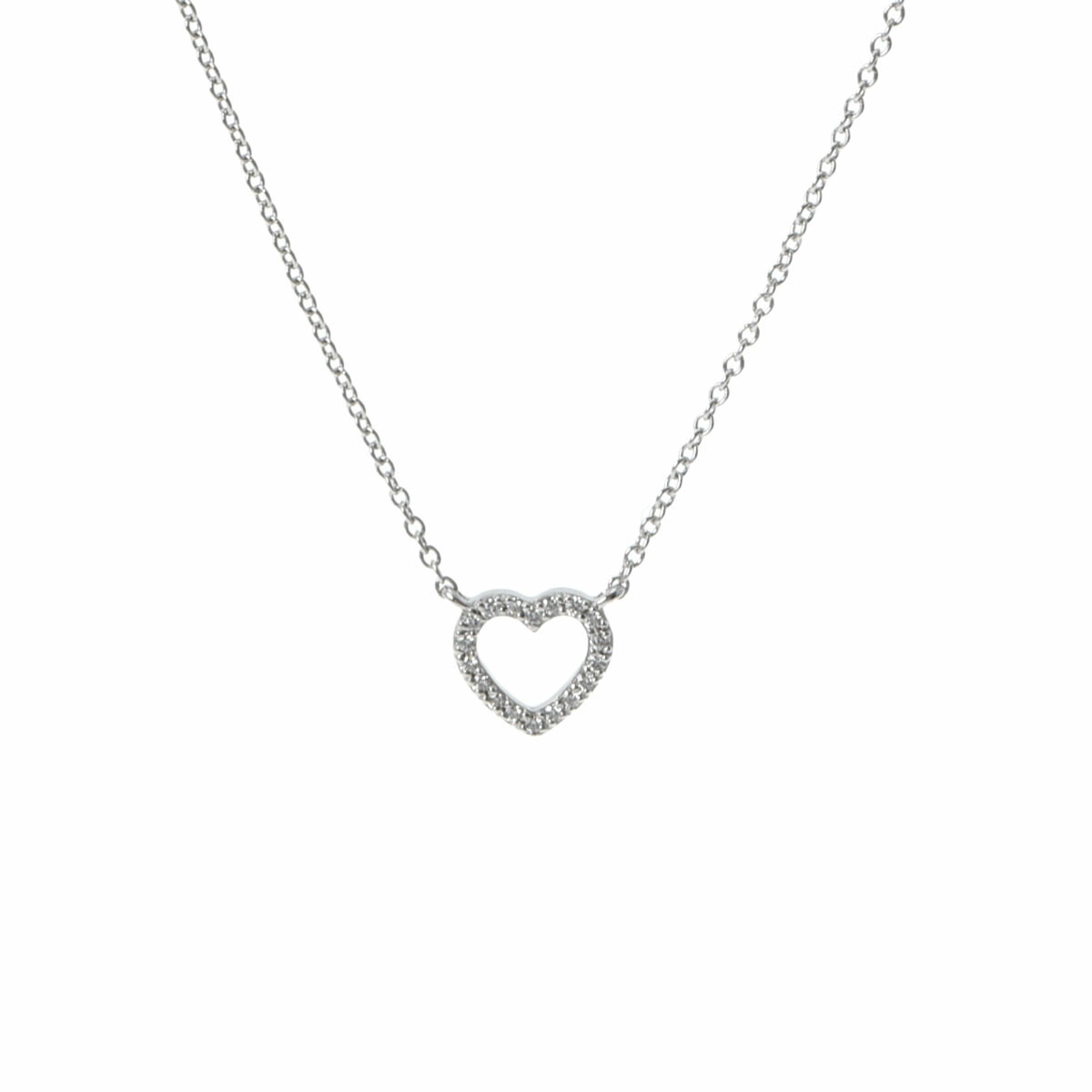 Tiffany Metro Heart Necklace Diamonds White Tiffany Metro Heart Necklace Diamonds White